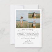 Moderne Boho Boog 4 Foto's Afstuderen Bedankkaart (Achterkant)