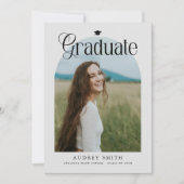 Moderne Boho Boog 4 Foto's Afstuderen Kaart (Voorkant)