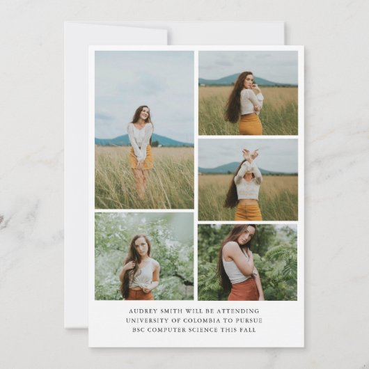 Moderne Boho Boog 6 Foto's Afstudeer Uitnodiging (Achterkant)
