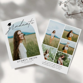 Moderne Boho Boog 6 Foto's Afstudeer Uitnodiging