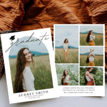 Moderne Boho Boog 6 Foto's Afstudeeruitnodiging