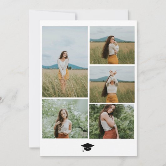 Moderne Boho Boog 6 Foto's Afstudeeruitnodiging Aankondiging (Achterkant)