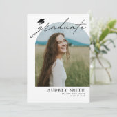 Moderne Boho Boog 6 Foto's Afstudeeruitnodiging Kaart (Staand voorkant)