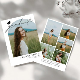 Moderne Boho Boog 6 foto's Afstudeeruitnodiging Kaart