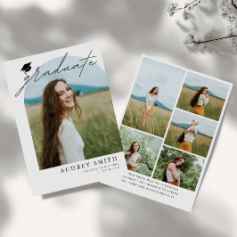 Moderne Boho Boog 6 Foto's Afstudeeruitnodiging Kaart