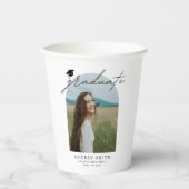 Moderne Boho Boog Afstudeerfeest Papieren Bekers (Voorkant)
