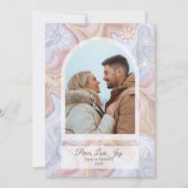 Moderne Boho Boog Blauwe Kerstkaart (Voorkant)