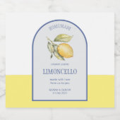 Moderne Boho boog citroenen Limoncello bruiloft fl Likeurfles Etiket (Enkel label)