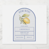 Moderne Boho boog citroenen Limoncello bruiloft fl Likeurfles Etiket (Enkel label)