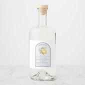 Moderne Boho boog citroenen Limoncello bruiloft fl Likeurfles Etiket (Voorkant)