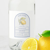 Moderne Boho boog citroenen Limoncello bruiloft fl Likeurfles Etiket