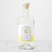 Moderne Boho boog citroenen Limoncello bruiloft fl Likeurfles Etiket (Voorkant)