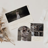 Moderne Boho Boog Crème Afstudeerfoto 3 Afstudeerf Aankondiging