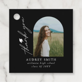 Moderne Boho Boog Foto Afstudeer Dankjewel Bedankjes Labels