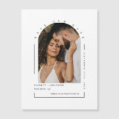 Moderne Boho Boog Foto Bewaar Onze Datum Magnetisc (Voorkant)