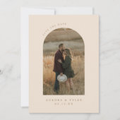 Moderne Boho boog foto bruiloft Save The Date (Voorkant)