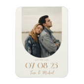 Moderne Boho Boog Foto Ivoor Tan Save the Date Magneet (Verticaal)
