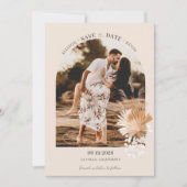 Moderne Boho boog foto minimalistische bruiloft Save The Date (Voorkant)