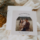 Moderne boho boog groen fa la la la la one foto feestdagenkaart