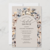 Moderne boho boog herfst neutrale wilde bloemen kaart (Voorkant)