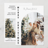 Moderne Boho boog Kerstmis familie foto vreugdevol Kaart (Voorkant / Achterkant)