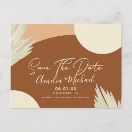 Moderne Boho Boog Organische Vormen Tan Save the D Briefkaart