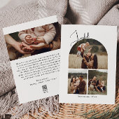 Moderne boho boog vreugdevolle vier foto kerst feestdagenkaart