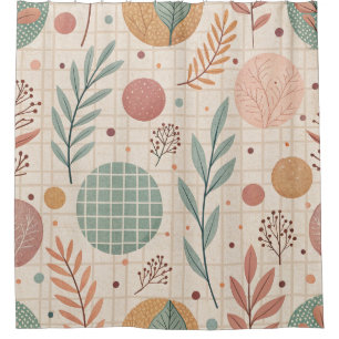 Moderne Boho Botanisch Minimalistisch & Geometri Douchegordijn