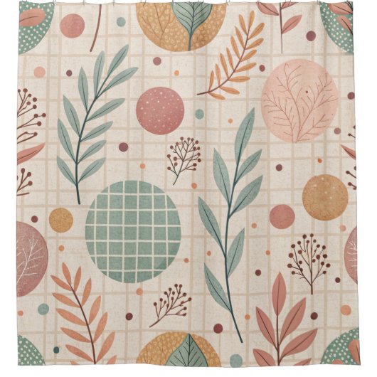 Moderne Boho Botanisch | Minimalistisch & Geometri Douchegordijn (Voorkant)