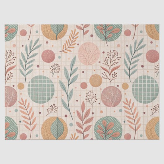 Moderne Boho Botanisch | Minimalistisch & Geometri Tissuepapier (Voorkant)