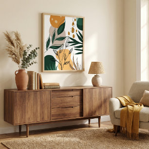 Moderne boho botanische abstracte geometrische vor poster