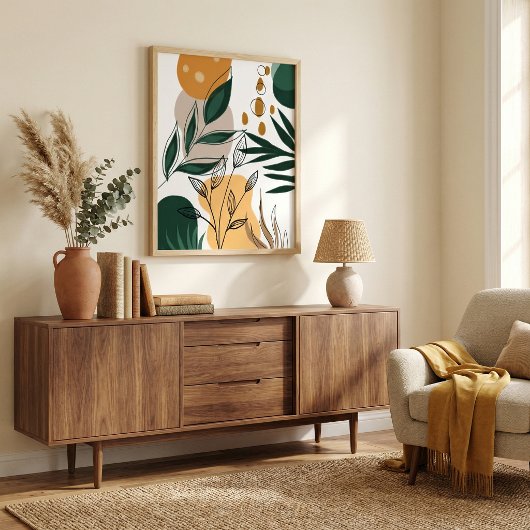 Moderne boho botanische abstracte geometrische vor poster
