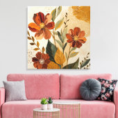 Moderne Boho Botanische Abstracte Wandkunst Canvas Afdruk (Insitu (Woonkamer))
