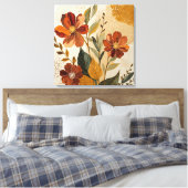 Moderne Boho Botanische Abstracte Wandkunst Canvas Afdruk (Insitu (Slaapkamer))