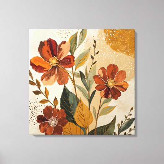 Moderne Boho Botanische Abstracte Wandkunst Canvas Afdruk (Voorkant)