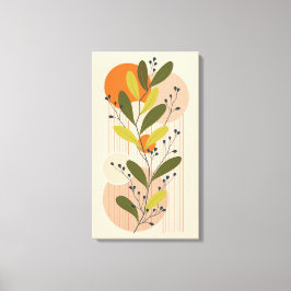 Moderne Boho, Botanische en Geometrische Art Style Canvas Afdruk