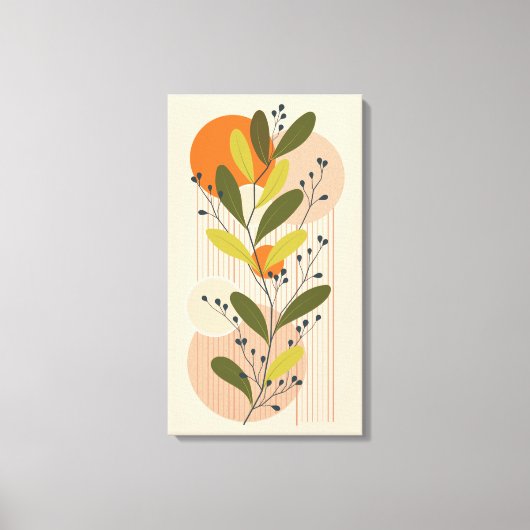Moderne Boho, Botanische en Geometrische Art Style Canvas Afdruk (Voorkant)