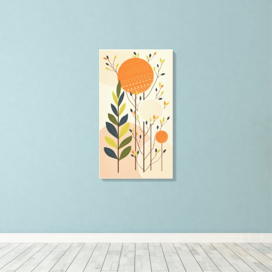 Moderne Boho, Botanische en Geometrische stijl Tab Canvas Afdruk (Insitu (Houten vloer))