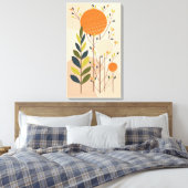 Moderne Boho, Botanische en Geometrische stijl Tab Canvas Afdruk (Insitu (Slaapkamer))