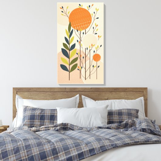 Moderne Boho, Botanische en Geometrische stijl Tab Canvas Afdruk (Insitu (Slaapkamer))