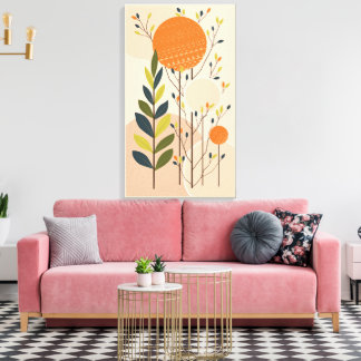 Moderne Boho, Botanische en Geometrische stijl Tab Canvas Afdruk