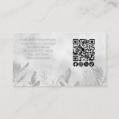 Moderne Boho Botanische Foto Script QR Code Visitekaartje (Achterkant)