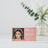 Moderne Boho Botanische Foto Script Stof Roze Visitekaartje (Staand voorkant)