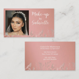 Moderne Boho Botanische Foto Script Stof Roze Visitekaartje