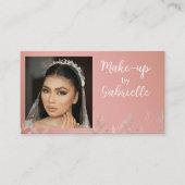 Moderne Boho Botanische Foto Script Stof Roze Visitekaartje (Voorkant)