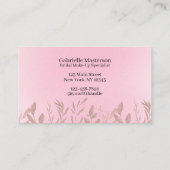 Moderne Boho Botanische Foto Script Zachte Roze Visitekaartje (Achterkant)