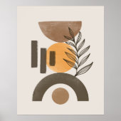 Moderne Boho Botanische Geometrische Abstracte Wan Poster (Voorkant)