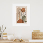 Moderne Boho Botanische Monstera Blad Poster (Keuken)