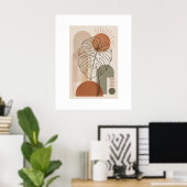 Moderne Boho Botanische Monstera Blad Poster (Thuiskantoor)