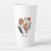Moderne Boho Botanische Wilde Bloem Koffiemok Latte Mok (Voorkant)